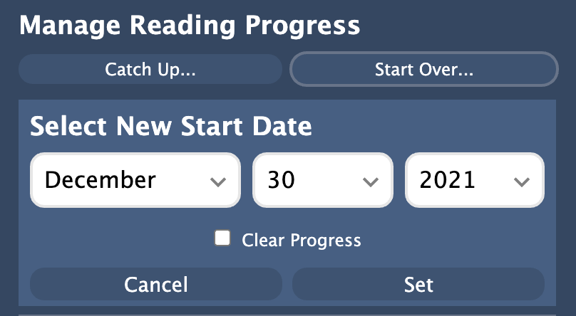 Select New Start Date